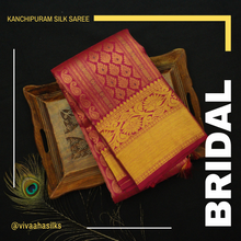 Load image into Gallery viewer, Ruby Pink Kanjivaram Silk Saree with Exclusive Brocade Design
