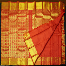 Load image into Gallery viewer, Chilli Red Kanchipuram Bridal Silk Saree with Chakaram Butta
