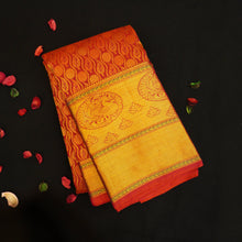 Load image into Gallery viewer, Chilli Red Bridal Kanchipuram Pattu Saree with Dual Border Design
