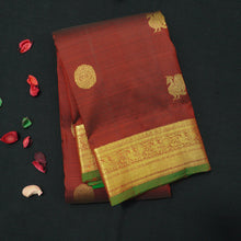 Load image into Gallery viewer, Small Border Kanchipuram Silk Saree in Wine Red
