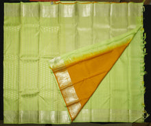 Load image into Gallery viewer, Pastel Green with Silver Zari Kanchipuram Silk Saree 
