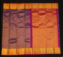 Load image into Gallery viewer, Violet with Pure Gold Zari Kanchipuram Silk Saree
