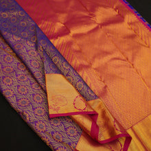 Load image into Gallery viewer, Violet with Pure Gold Zari Kanchipuram Silk Saree

