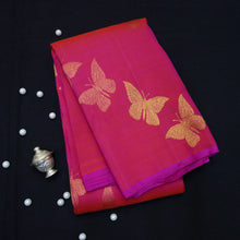 Load image into Gallery viewer, Dark Pink Borderless Kanchipuram Silk Saree
