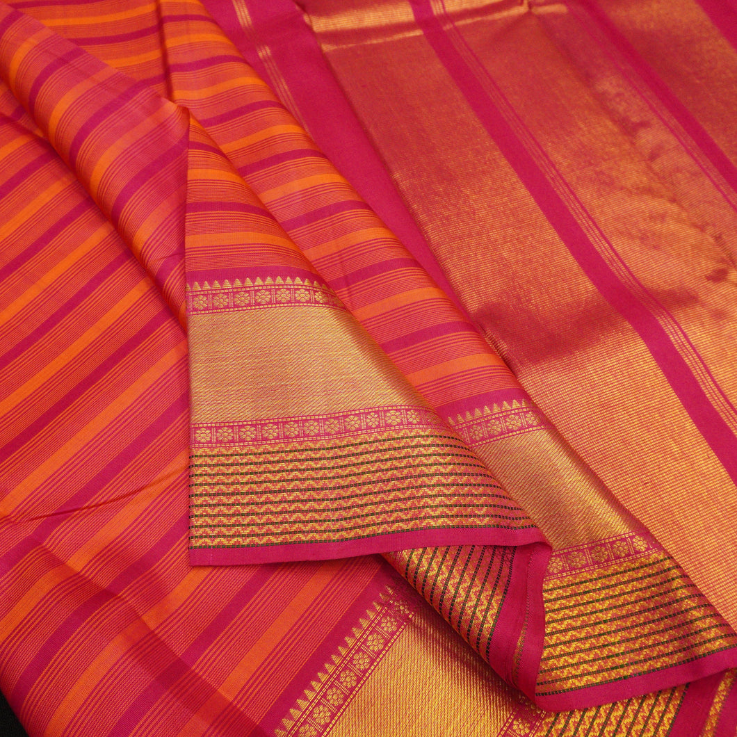 Pink and red kanchipuram silk saree with getti border online sale at vivaaha silks