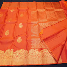 Load image into Gallery viewer, Kanchipuram Silk Saree in Red with Turning Border Woven in Gold Zari - Vivaaha Silks &amp; Sarees
