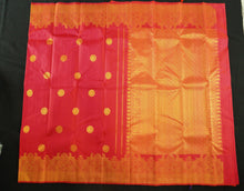 Load image into Gallery viewer, Turning Border Kanchipuram Silk Saree in Red with Gold Zari
