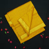 Mustard Yellow Kanchipuram Silk Saree - 9 Yard Saree - Vivaaha Silks & Sarees