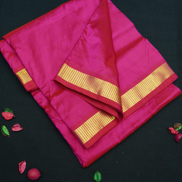 Pink 9yard Kanchipuram Silk  Madisar Saree