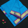 Sky Blue Kanchipuram Silk Saree - 9 Yard Saree - Vivaaha Silks & Sarees