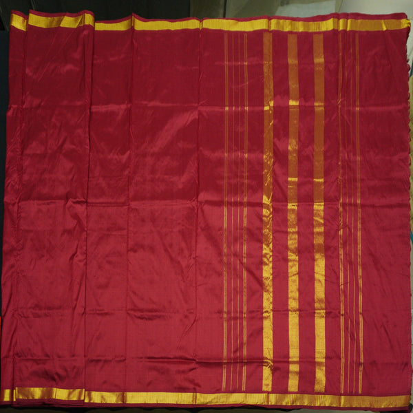 Madisar Saree - Maroon Kanjivaram Pure Silk Saree - Vivaaha Silks & Sarees