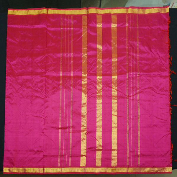 Pink Kanchipuram Silk Saree - 9 Yard Saree - Vivaaha Silks & Sarees