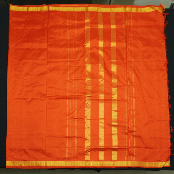 Orange Kanchipuram Pure Silk Saree - 10 Yard Saree - Vivaaha Silks & Sarees