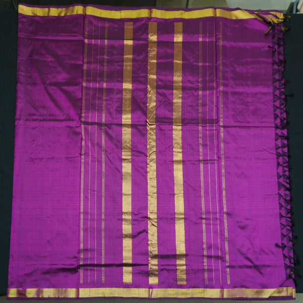 10-Yard Kanchipuram Silk Saree in Magenta Color - Madisar - Vivaaha Silks & Sarees