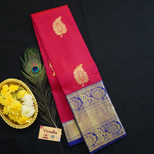 Load image into Gallery viewer, Kanchipuram Silk Saree in Red with Contrast Korvai Border in Gold Zari - Vivaaha Silks &amp; Sarees

