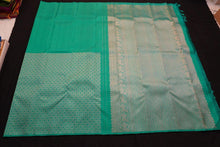 Load image into Gallery viewer, Half &amp; Half Kanchipuram Silk Saree in Teal Blue 
