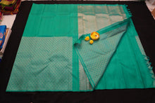 Load image into Gallery viewer, Half &amp; Half Kanchipuram Silk Saree in Teal Blue 
