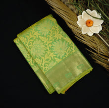 Load image into Gallery viewer, Sheen Green Bridal Kanchipuram Pure Zari Silk Saree

