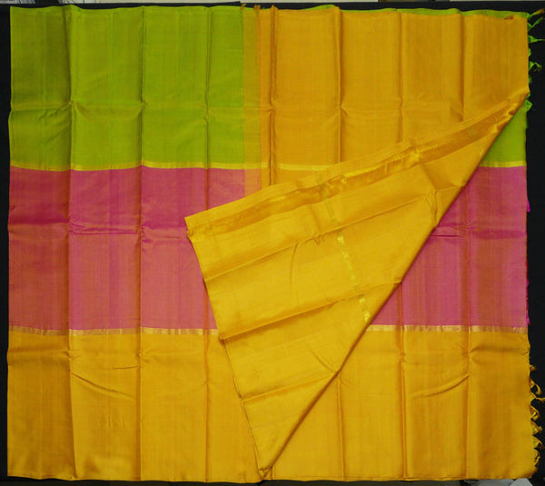 Pink Mubbagam Kanjivaram Silk Saree - LightWeight - Vivaaha Silks & Sarees