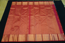 Load image into Gallery viewer, Tomato Red in Copper Zari Bridal Kanchipuram Silk Saree
