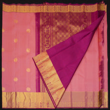 Load image into Gallery viewer, Peach Pink Kanchipuram Silk Saree
