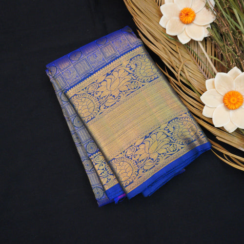 Blue Bridal Kanchipuram Silk Saree
