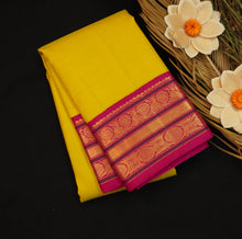 Load image into Gallery viewer, Lemon Yellow Kanchipuram Silk Saree
