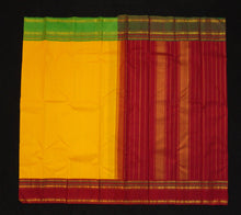 Load image into Gallery viewer, Yellow Ganga Jamuna Border Kanchipuram Silk Saree

