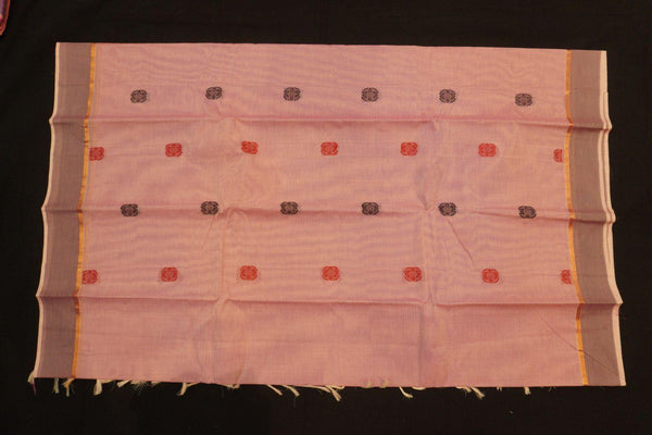 Dusty Pink Kanchipuram Cotton Saree with Rich Pallu for Traditional Attire