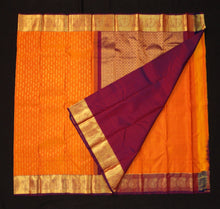 Load image into Gallery viewer,  Mustard Yellow Kanchipuram Silk Saree Brocade Design
