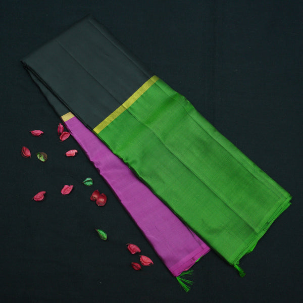 Green and Black Mubbgam Kanchipuram Silk Saree