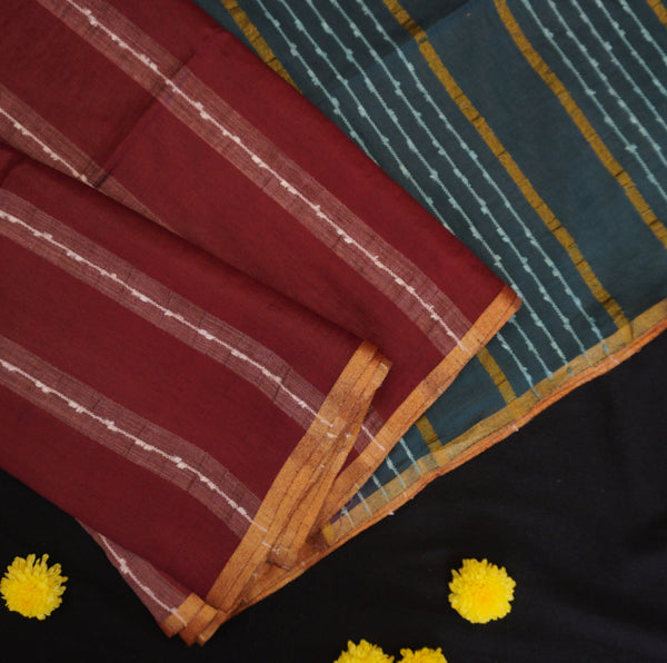 Maroon Bhagalpur Silk Office Wear Saree