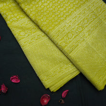 Load image into Gallery viewer, Lemon Green Kanchipuram Silk Saree Wedding Silk Saree
