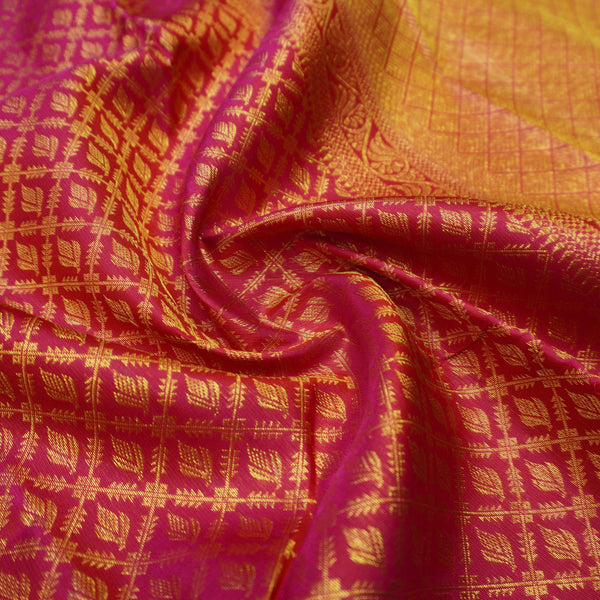 Rani Pink Kanchipuram Silk Saree Self Jacquard - Vivaaha Silks & Sarees
