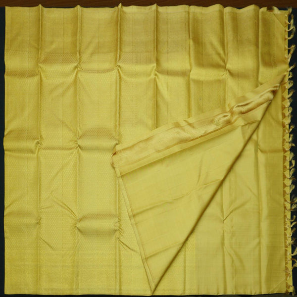 Sandal Gold Color Kanchipuram Silk Saree Self Jacquard - Vivaaha Silks & Sarees