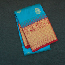 Load image into Gallery viewer, Ramar Blue Kanchipuram Silk Saree
