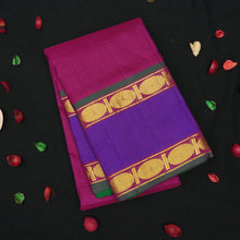 Load image into Gallery viewer, Rani Pink Silk Saree with Violet Color Retta Pettu Border. Now on Aadi Sale!!!
