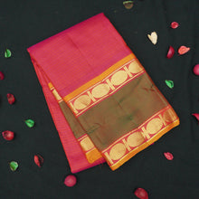 Load image into Gallery viewer, Tomato Red with Traditional Retta Pettu Border Light Weight Kanchipuram Silk Saree

