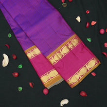 Load image into Gallery viewer, Purple Kanjivaram Silk Saree with Retta Pettu Border Lightweight Silk Saree
