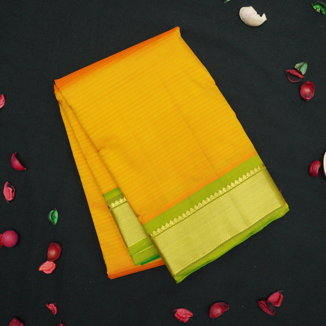 Yellow with Green Kanchipuram Silk Saree