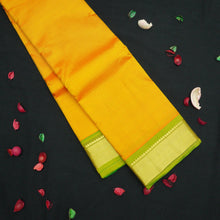 Load image into Gallery viewer, Yellow with Green Kanchipuram Silk Saree

