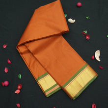Load image into Gallery viewer, Honey Orange Shade Kanchipuram Silk Sari
