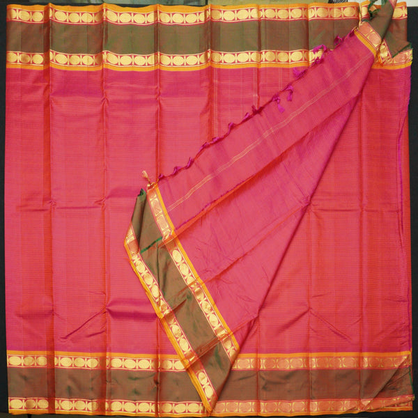 Tomato Red with Traditional Retta Pettu Border Light Weight Kanchipuram Silk Saree