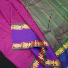 Load image into Gallery viewer, Rani Pink Silk Saree with Purple Color Retta Pettu Border
