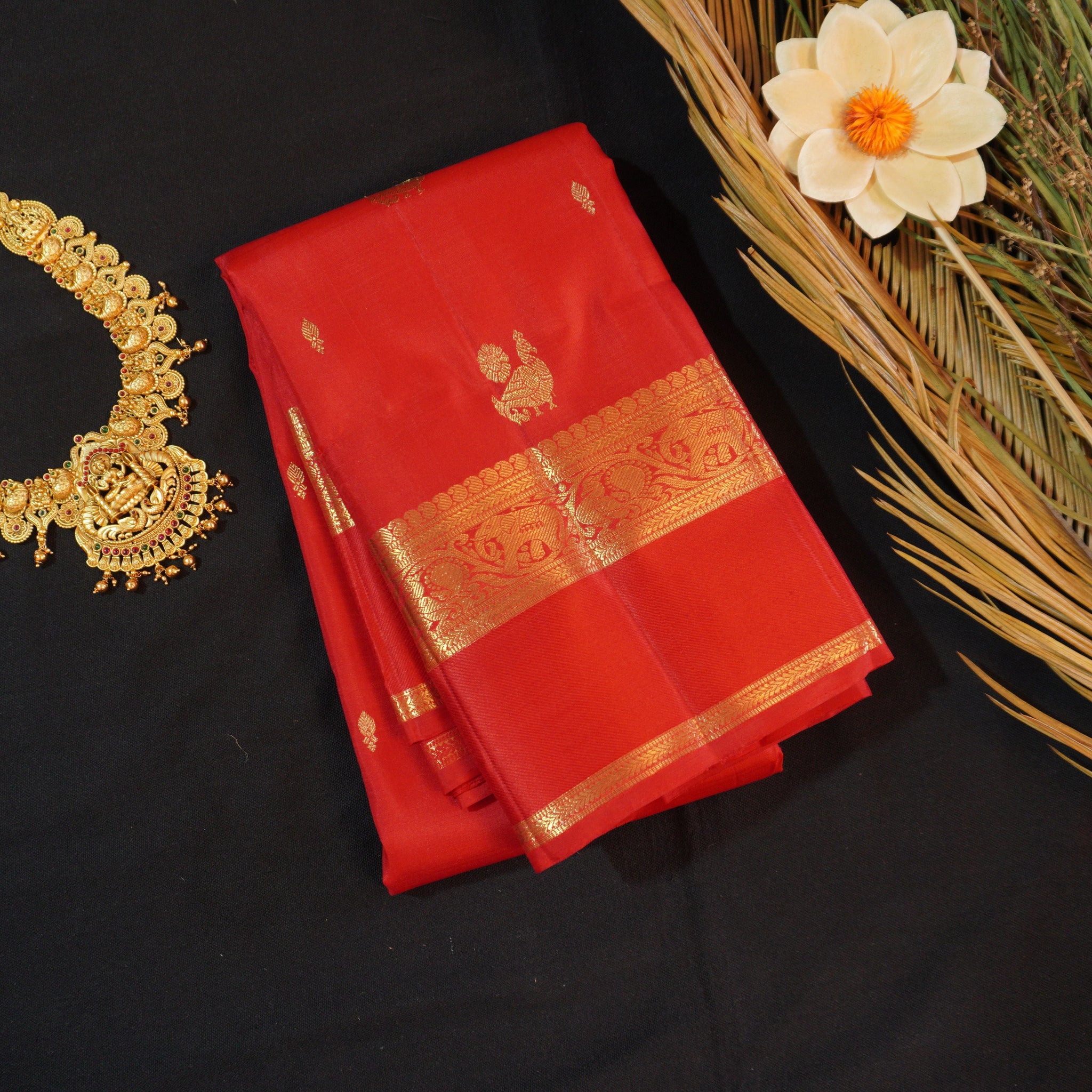 Chilli red wedding saree at kanjivaramsilks.com - YouTube