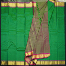 Load image into Gallery viewer, Green with Purple Kanchipuram Silk Lightweigh Saree
