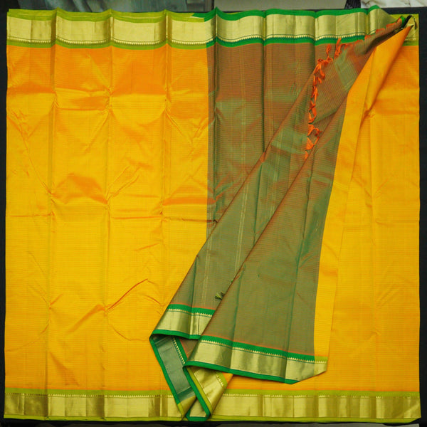 Yellow with Green Kanchipuram Silk Saree