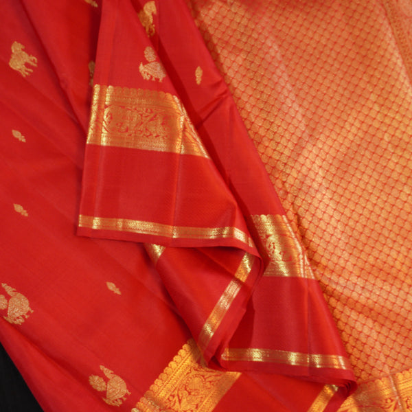 Chilli Red Kanchipuram Silk Saree from Vivaaha Traditional Saree Collection