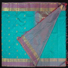 Load image into Gallery viewer, Anandha Blue Kanchipuram Silk Saree from Vivaaha Traditional Saree Collection
