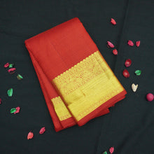 Load image into Gallery viewer, Chilly Red Wedding Silk Sari Self Embossed Design
